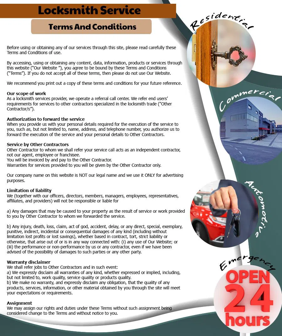 Lyndhurst  Locksmith Service Lyndhurst, NJ 201-402-2713 - Terms-and-conditions